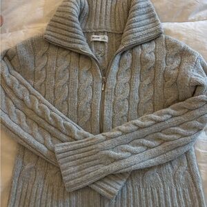 Hollister Gray Cable Knit Sweater